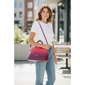 Coach Sierra Satchel Ombre Leather Watermelon-certificate of authenticity